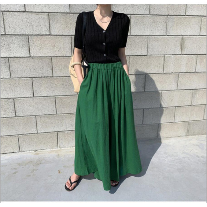 Fashionable Pure Color Linen W - Linen Pant Wide 评论和价格