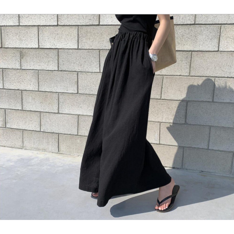 Fashionable Pure Color Linen W - Linen Pant Wide 评论和价格