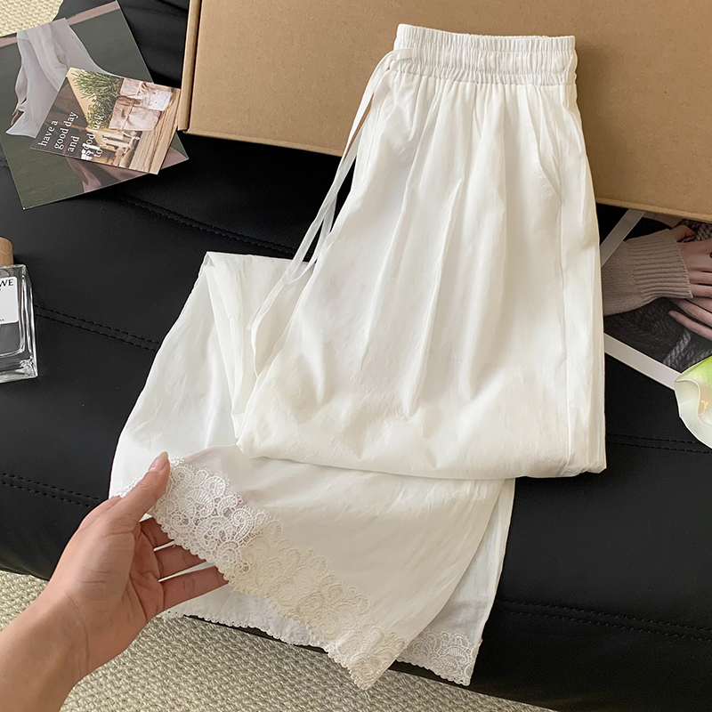 Elegant Embroidered Cotton Lin - Linen Pant Wide 评论和价格
