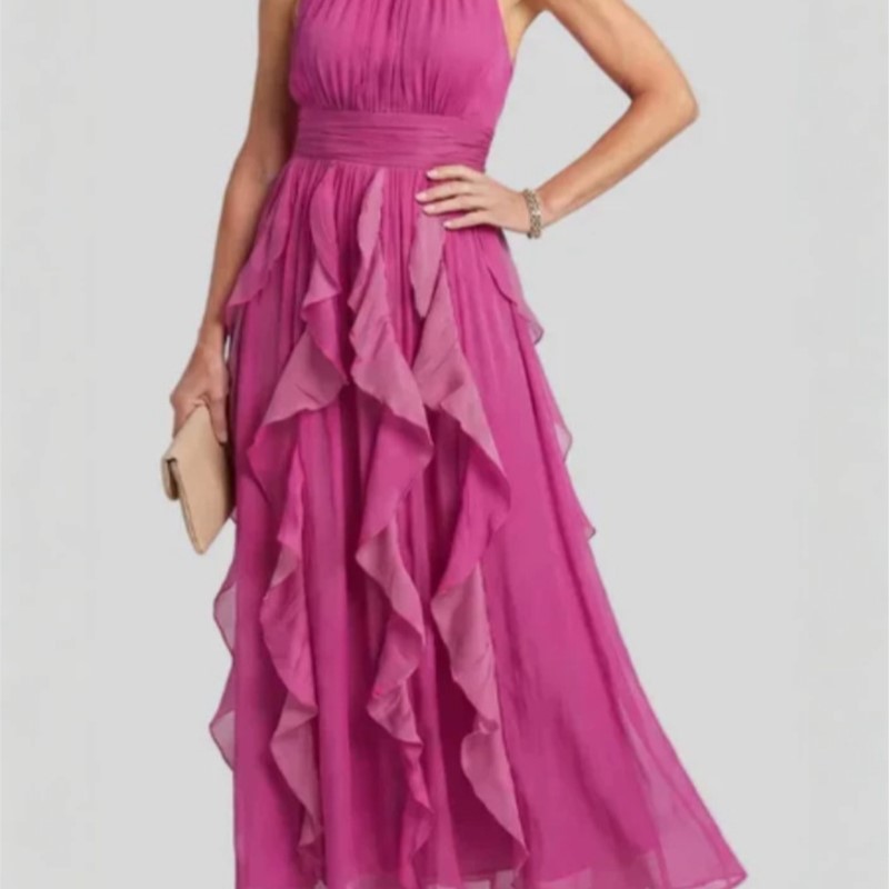 Elegant Waist-Cinching Evening - Maxi Dress Halter 评论和价格