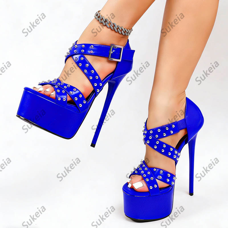 Handmade Women's Studded Platf - Sandal Strappy Heeled 评论和价格