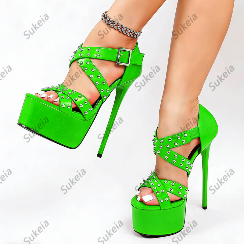 Handmade Women's Studded Platf - Sandal Strappy Heeled 评论和价格
