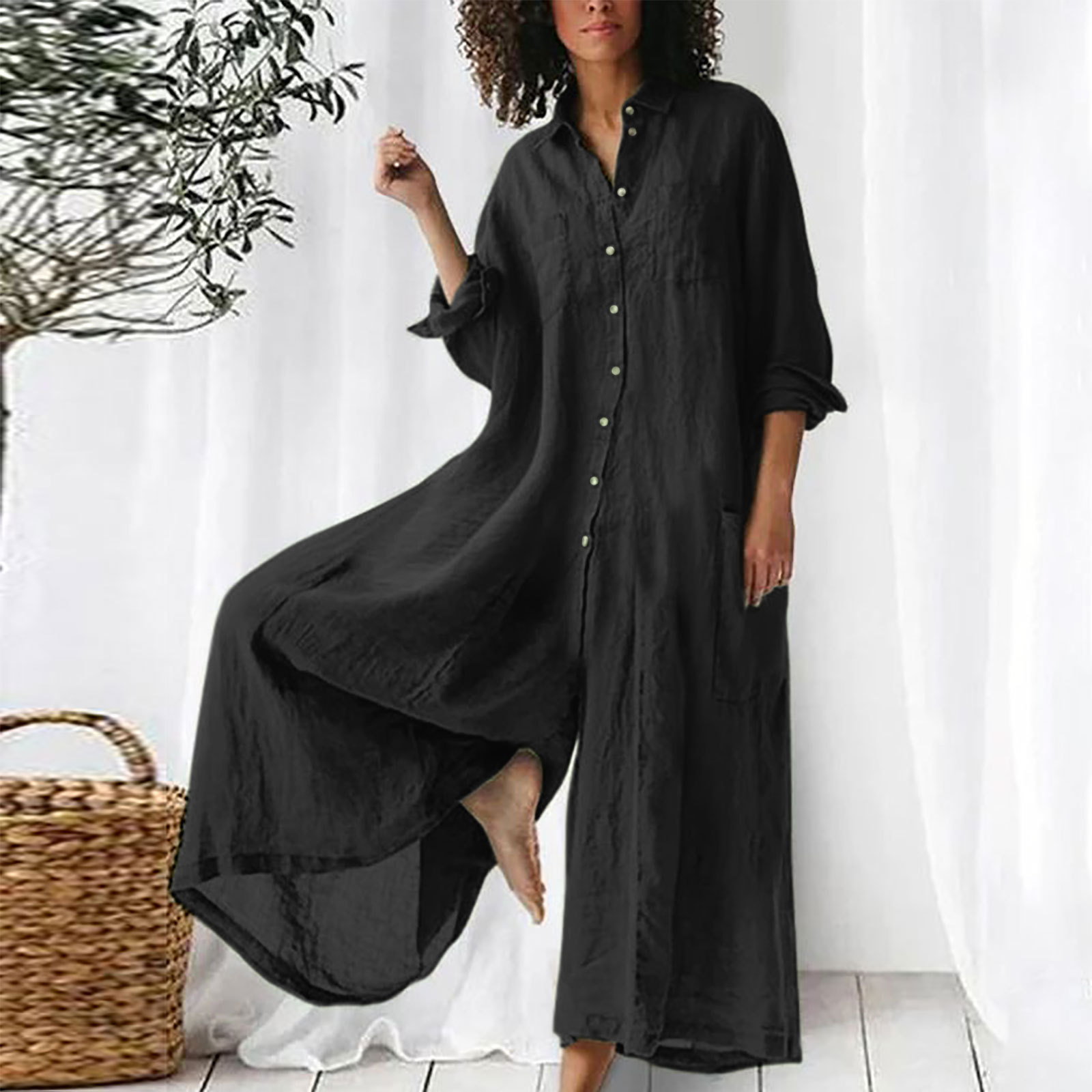 Ladies' Jumpsuit Everyday Long - Jumpsuit Linen Relaxed 评论和价格
