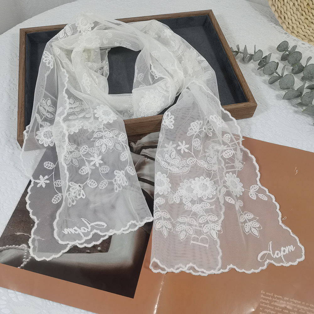 Lace Sunflower Silk Scarf Fair - Headband Summer Knit 评论和价格